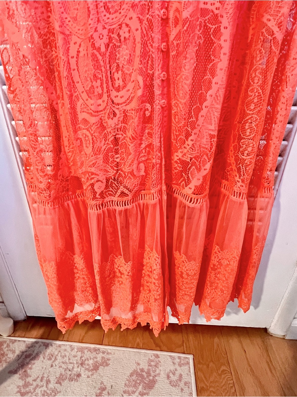 Torrid Coral Flowy Lace V-Neck Maxi Dress New with Tags 3X 22/24 - Picture 4 of 6
